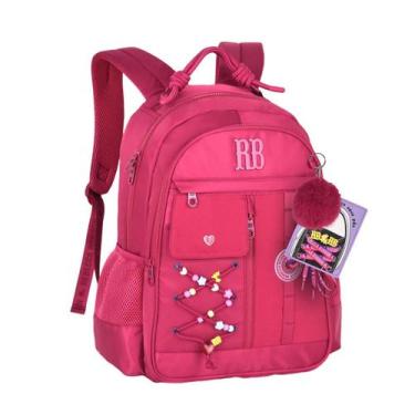 Imagem de Mochila de Costas 34cm x 46cm x 15cm Cadarço RB Clio Cor:Rosa - Clio S