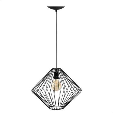 Imagem de Lustre Pendente Aramado Rubi na Cor Preta - Praticidade e Elegância pa