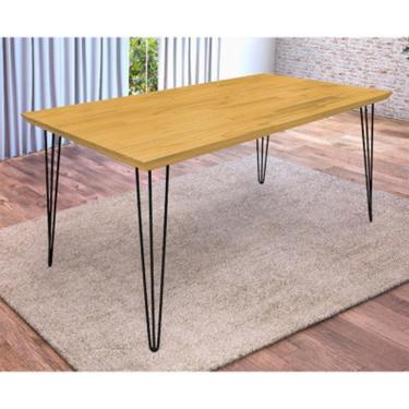 Imagem de Mesa Jantar Industrial Madeira Maciça Lanna 1,60m - Imbuia