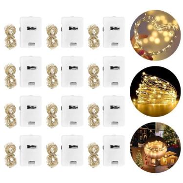 Imagem de 12 Fio De Fada 30 LEDs Luz a Bateria 3 Funções Amarelo - Hxt