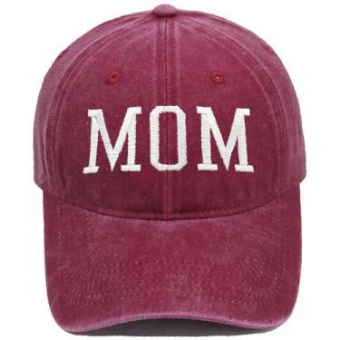 Imagem de Boné de beisebol, chapéus lisos de algodão com bordado MOM - Yiweisai