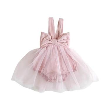 Imagem de Macacão De Balé Para Meninas De 0 a 2 Anos, Vestido De Malha Com Laço 