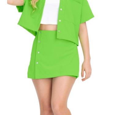 Imagem de Shorts Saia Juvenil Em Crepe Light Minty Verde-Feminino