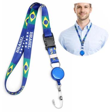 Imagem de Cordão para Crachá com Roller Clip Retrátil - Seleção Copa do Mundo Br