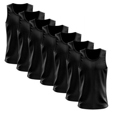 Imagem de Kit 7 Regata Dry Lisa Básica Proteção Solar UV Térmica Camiseta Treino Academia Ciclismo Regatas-Masculino