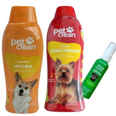 Imagem de Kit Banho PetClean Shampoo Natural + Condicionador + Perfume - Pet Cle