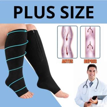 Imagem de Meia De Compressão 20_30mmHg Plus Size com Zíper e Proteção Interna Id