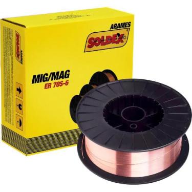 Imagem de Arame Solda MIG ER70S-6 1,00mm Rolo 15kg Capa-Capa Soldex