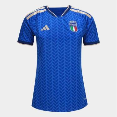 Imagem de Camisa Seleção Itália Home Torcedor 2026 s/n Adidas Feminina, Azul, GG