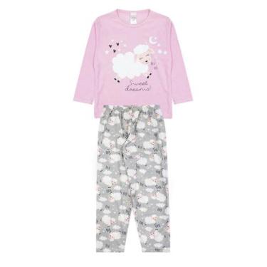 Imagem de Pijama Infantil Feminino Inverno Sweet Dreams - Hey Kids Rosa Claro - 