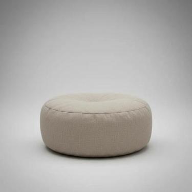 Imagem de Puff Decorativo Linho Sala De Estar Redondo Descanso Pés - Nexo Varitt
