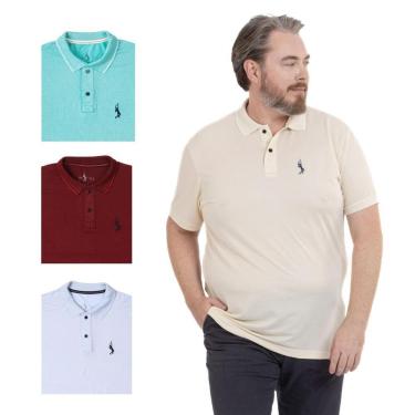 Imagem de Kit 4 Camisa Polo Plus Masculina Dia a Dia