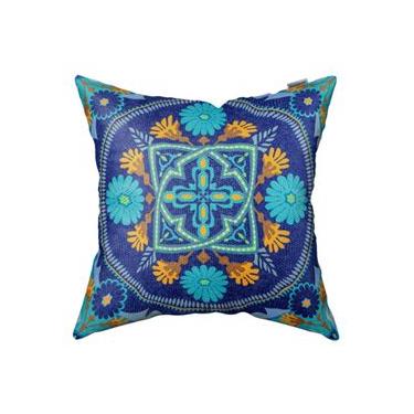 Imagem de Almofada Estampada Flor Azul 50X50cm - Renata Sader NA