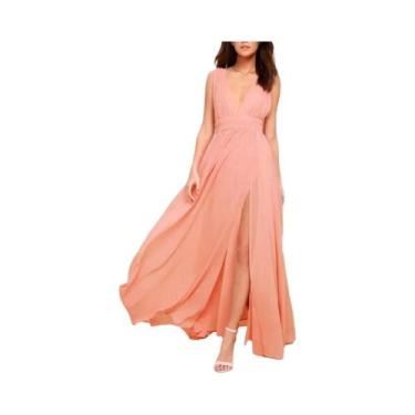 Imagem de Vestido Maxi Vermelho Sem Costas Para O Verão, Vestido Longo De Malha 