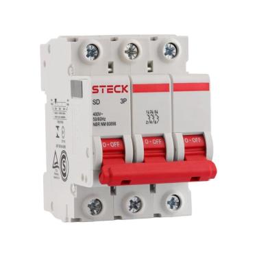Imagem de Disjuntor Steck Din SDD63C16 - 3 Polos, 16A, Curva C, 3KA, Branco