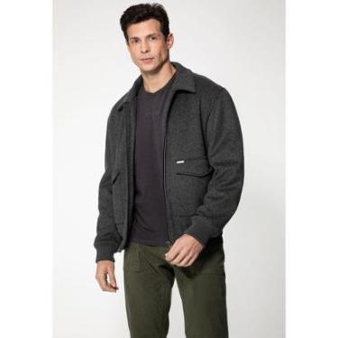 Imagem de Jaqueta Bomber Lã Eco Cinza Escuro-Masculino