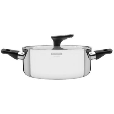 Imagem de Caçarola Tramontina para Indução 24cm Inox Grano Baquelite, 4,4L, Prat