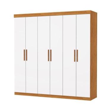 Imagem de Guarda Roupa Casal Recife 6 Portas 2 Gavetas Sem Espelho Carioca Movei