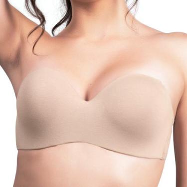 Imagem de Sutia Sem Alça Com Bojo Moldado Sustentação Duloren, Bege, 46