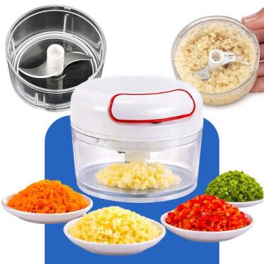 Imagem de Mini Processador Triturador De Temperos E Legumes Com 2 Laminas De Aço