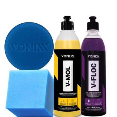 Imagem de Kit prélavagem completo shampoo vmol vfloc 500ml espuma quadrada aplic