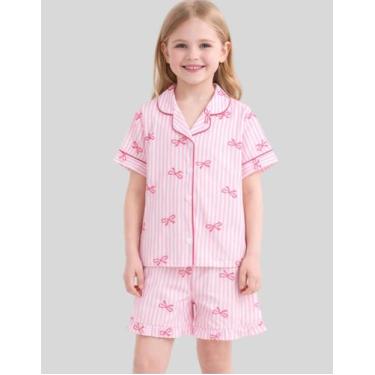 Imagem de Pijama Infantil Feminino, Conjunto Americano com Camiseta de Botão e S