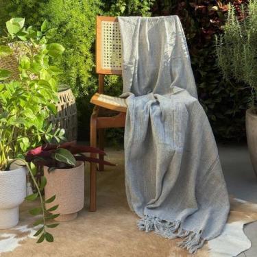 Imagem de Manta Algodão 1.20 x 1.80m para Sofá e Cama Cinza - AMOFADAS