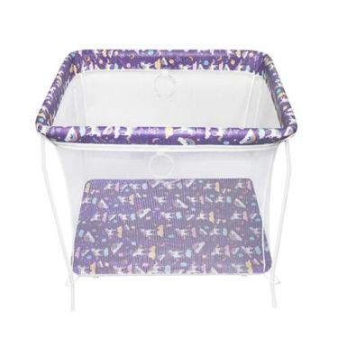 Imagem de Cercadinho Bebê Portátil Dobrável 77x77cm com Tela de Proteção até 20k