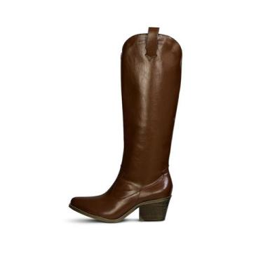 Imagem de Bota Feminina Country Texana Jessica Leal Cor:MarromTamanho:35, Marrom