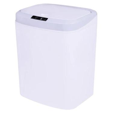 Imagem de Lixeira Automática USB Sensor de Aproximação Branca 16L Kala