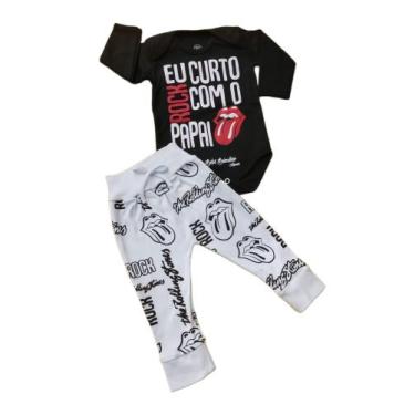 Imagem de Conjunto Temático Body Mijãozinho Bebê Papai Rock Roupa de Criança Bod