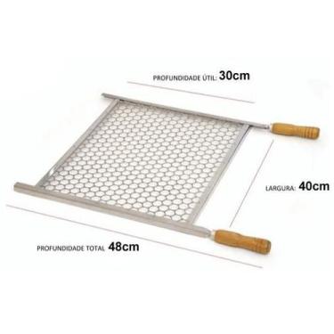 Imagem de Grelha Churrasqueira Churrasco 40cm X 30cm Aço Galvanizado 3758 - Shop