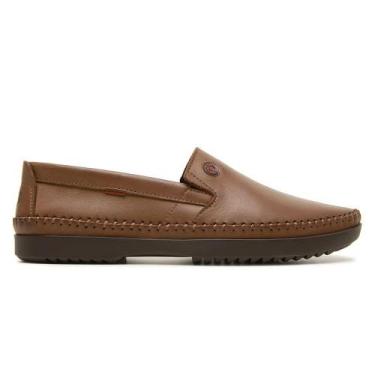 Imagem de Mocassim Freeway Masculino Couro Liso com Elástico Loganx-1 Cor:Marrom
