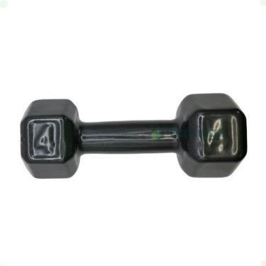 Imagem de Halter Sextavado Emborrachado - 4 Kg - 2M FITNESS