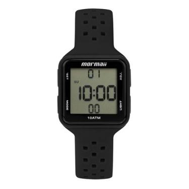 Imagem de Relogio digital Feminino Mormaii quadrado preto pulseira de borracha e