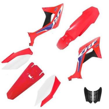 Imagem de Kit Plástico Carenagem C/ Adesivos Biker Evo Crf 250f, Vermelho / Bran