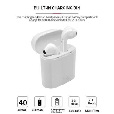 Imagem de Fone Bluetooth i7s TWS Earphones Sem Fio Pequeno Discreto Leve Com Mic