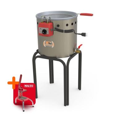 Imagem de Kit Tacho Fritador Industrial Elétrico PR-90E 2350W Água e Óleo 12L com Cortador de Legumes Inox Progás