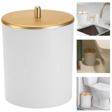 Imagem de Lixeira 5 Litros Redonda Multiuso Banheiro Lavabo Cozinha Escritório B