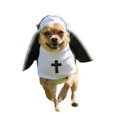 Imagem de Fantasia Freira para Pets Divertida para Gatos e Cães Festa - anjo da 