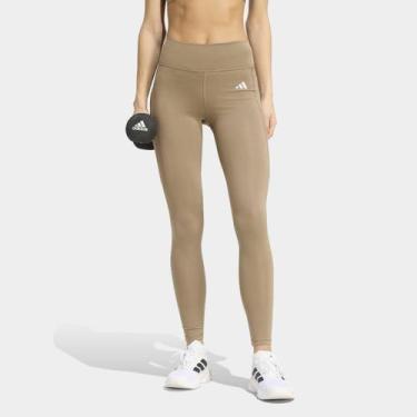 Imagem de Calça Legging Adidas Optime Feminina, Oliva, GG
