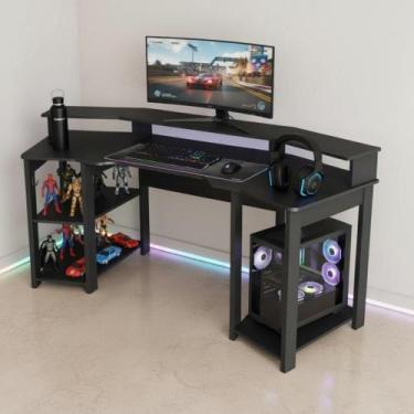 Imagem de Mesa Gamer CR25062 Moderno sem Gavetas MDF-MDP 186.6CM Preto Multimóve