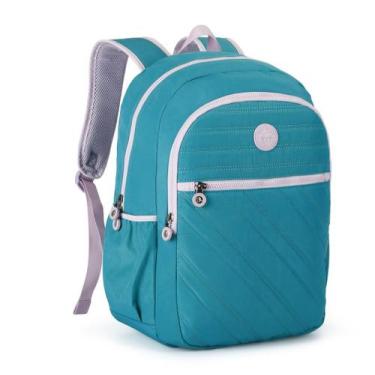 Imagem de Mochila Kika Lisa Forrada Feminina Escolar Com Chaveiro 2026, Verde04