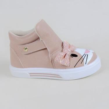 Imagem de Tênis Infantil Cano Alto Gatinha B301 Nude - ENCANTO DE CRIANCA, Nude,