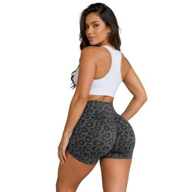 Imagem de Short Feminino Academia Cintura Alta Ergue Bumbum Treino - - anjo da m