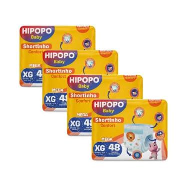 Imagem de Kit c/4un fralda calça hipopó tam xg 48un cada