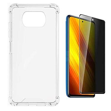 Imagem de Capa Anti Impacto + Película 3D Anti-Espião Compatível com Xiaomi Poco X3 NFC Poco X3 Pro