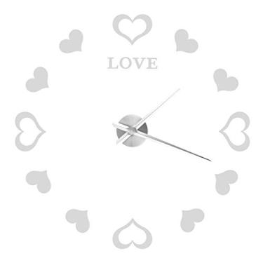 Imagem de Relógio de parede, relógio fácil de ler para a decoração da casa para a decoração da sala de estar(Prata)