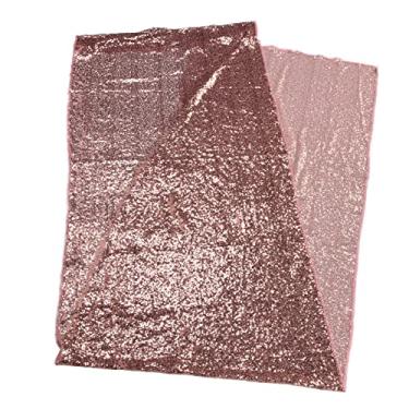 Imagem de Cortina de fundo de foto, tamanho grande, cor de ouro rosa, brilhante, para decoração de festa para fundo de fotografia para decoração de casamento