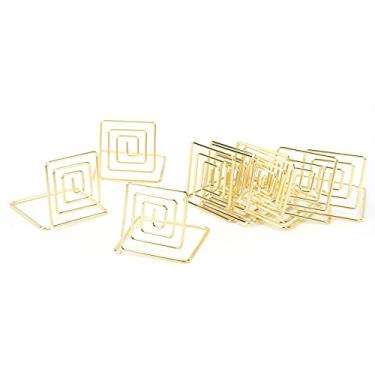 Imagem de Expositor de cartão de visita, suporte de cartão de visita Suporte de número de mesa Suporte de número de mesa para foto para memorando para notas(ouro)